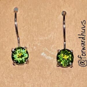 925 Sterling Silver Earrings – Tested Gemstones – Bright Green Peridot